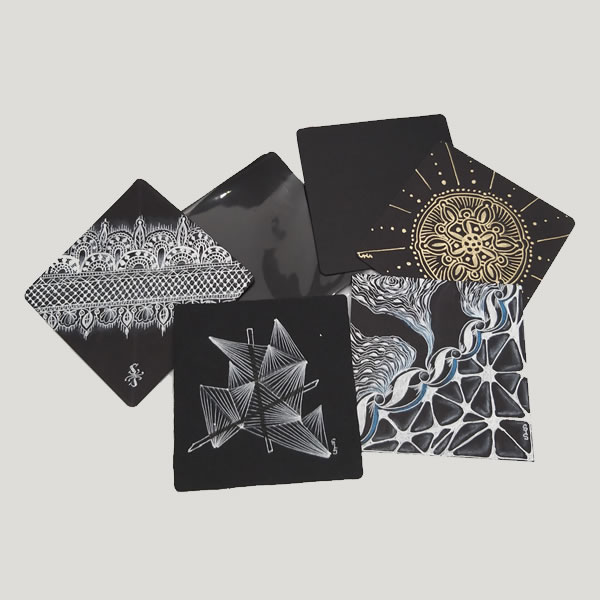 BLACK 3.5 inch Regular Square Tiles
